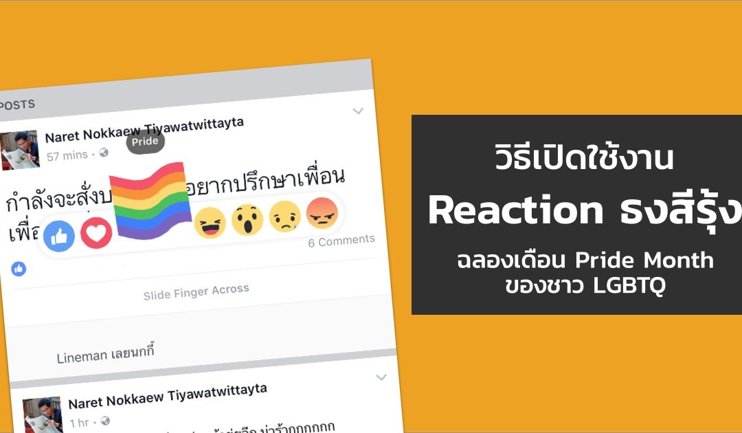 วิธีเปิดใช้งาน Reaction ธงสีรุ้งบน Facebook ฉลอง Pride Month ของชาว LGBTQ