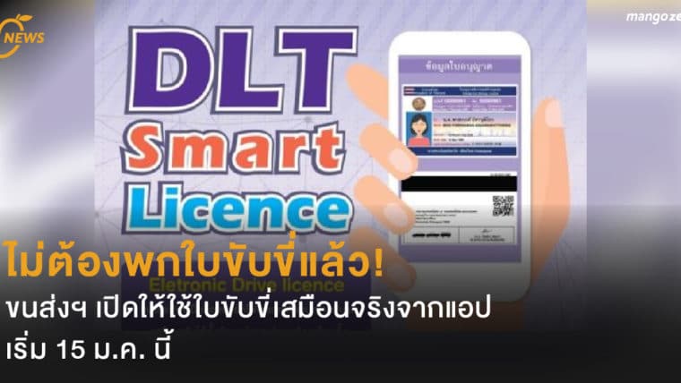 ไม่ต้องพกใบขับขี่แล้ว! ขนส่งฯ เปิดให้ใช้ใบขับขี่เสมือนจริงจากแอป เริ่ม 15 ม.ค. นี้