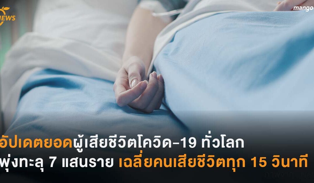 อัปเดตยอดผู้เสียชีวิตโควิด-19 ทั่วโลก พุ่งทะลุ 7 แสนราย เฉลี่ยคนเสียชีวิตทุก 15 วินาที