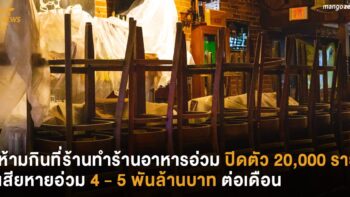 ห้ามกินที่ร้านทำร้านอาหารอ่วม ปิดตัว 20,000 ราย  เสียหายอ่วม  4 - 5 พันล้านบาท ต่อเดือน