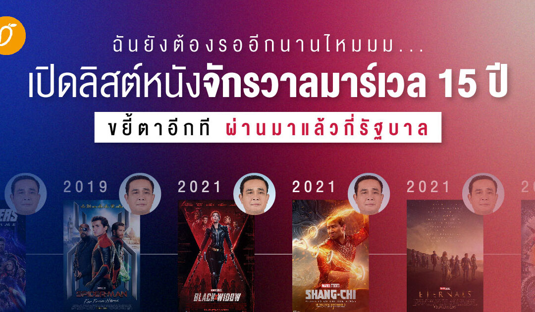 เปิดลิสต์หนังจักรวาลมาร์เวล 15 ปี  ขยี้ตาอีกที ผ่านมาแล้วกี่รัฐบาล