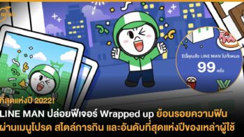 LINE MAN ปล่อยฟีเจอร์ Wrapped up ย้อนรอยความฟินผ่านเมนูโปรด สไตล์การกิน และอันดับที่สุดแห่งปีของเหล่าผู้ใช้