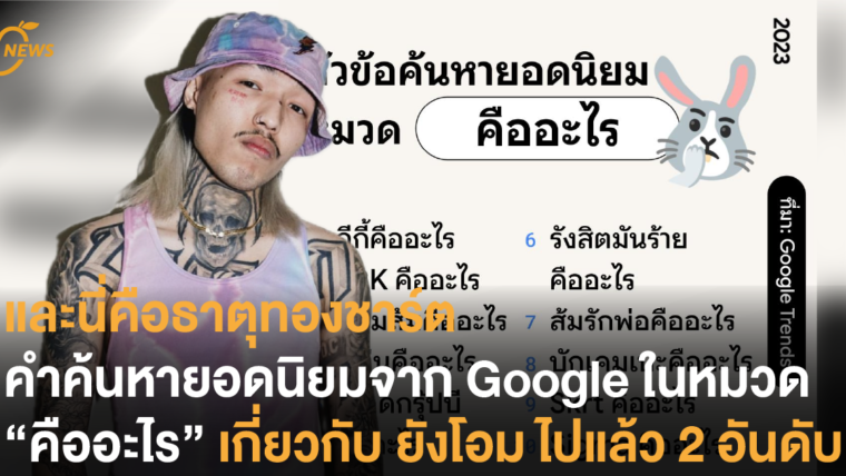 และนี่คือธาตุทองชาร์ต คำค้นหายอดนิยมจาก Google ในหมวด “คืออะไร” เกี่ยวกับ ยังโอม ไปแล้ว 2 อันดับ